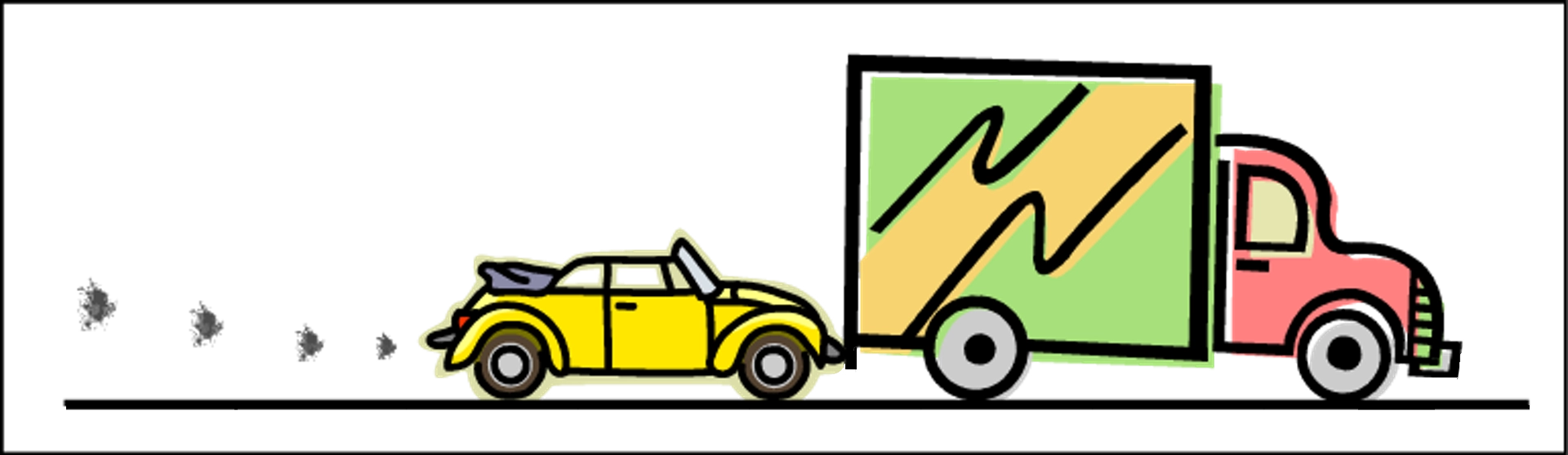 Car Behind Truck illustration