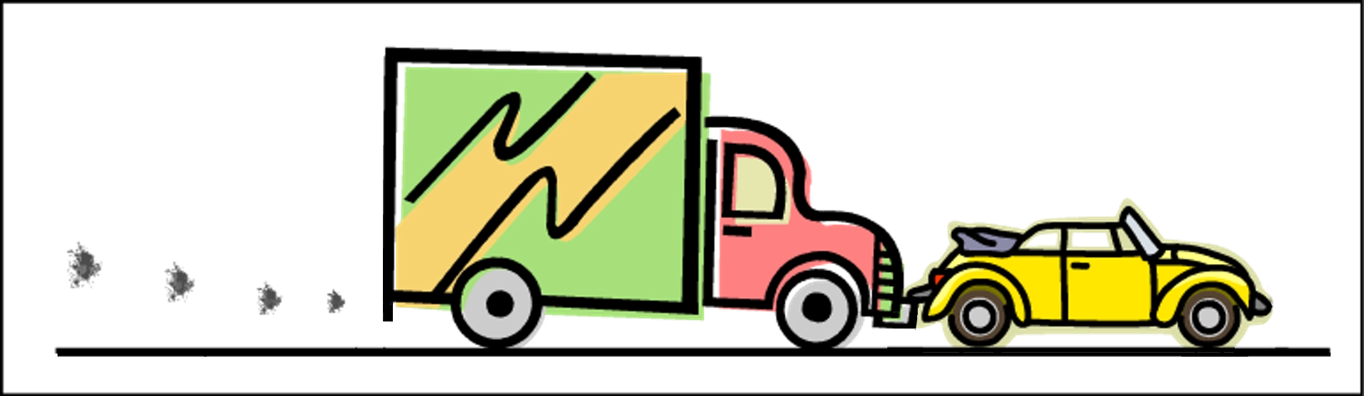 Truck Behind Car illustration