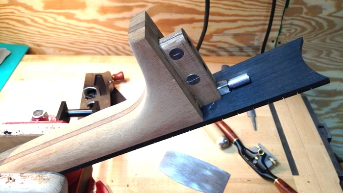 Cozad Guitars - Shaping the Neck Heel View