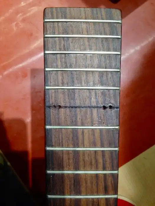 Cozad Guitars - Holes in Fretboard