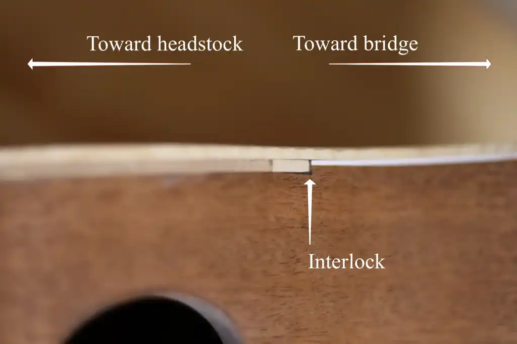 Cozad Guitars - Soundboard to Side Interlock
