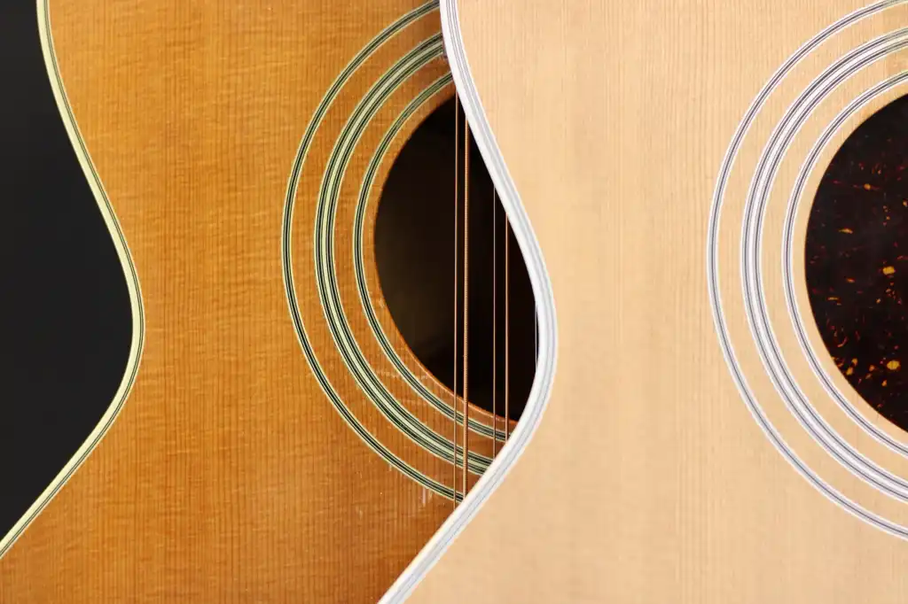 Cozad Guitars - Purfling on two Guild F-212 Soundboards