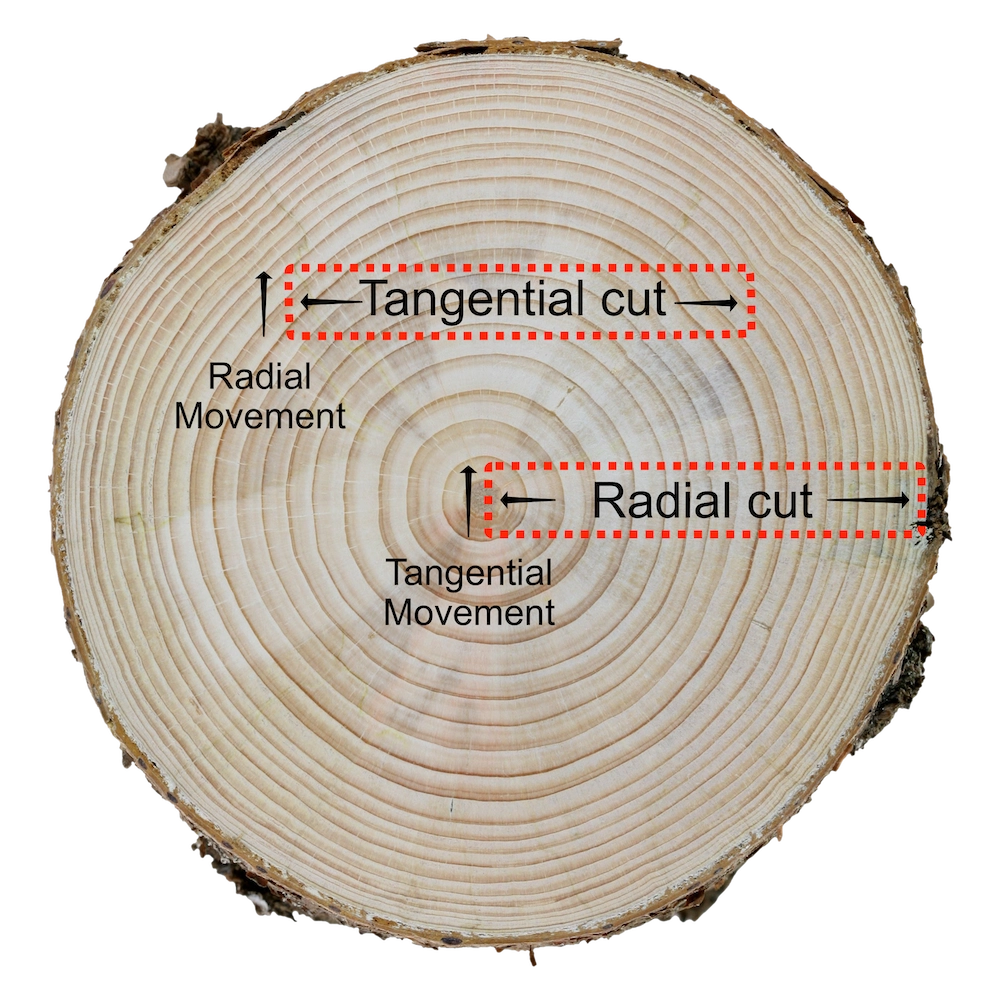Cozad Guitars - Log Cross Section Cuts