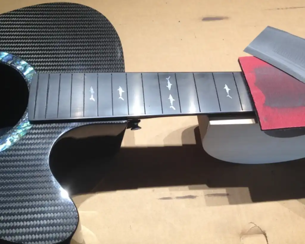 Cozad Guitars - Sanding the Fretboard