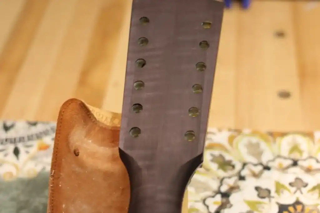 Cozad Guitars - Guild JF65-12 Stain Applied to Headstock