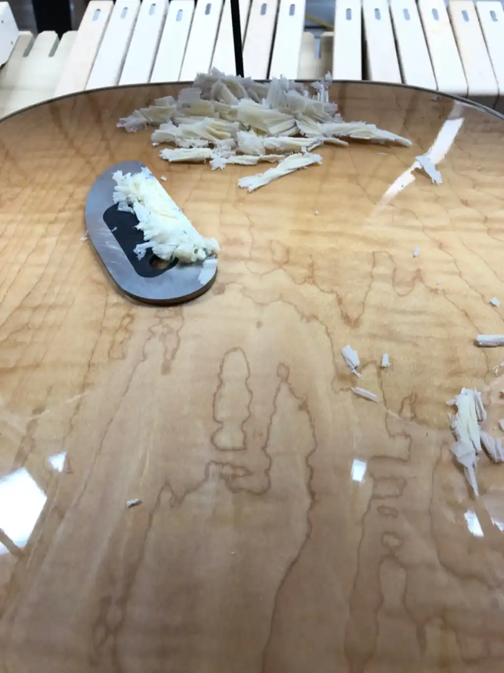 Cozad Guitars - Guild JF65-12 Scraping Finish off the Back