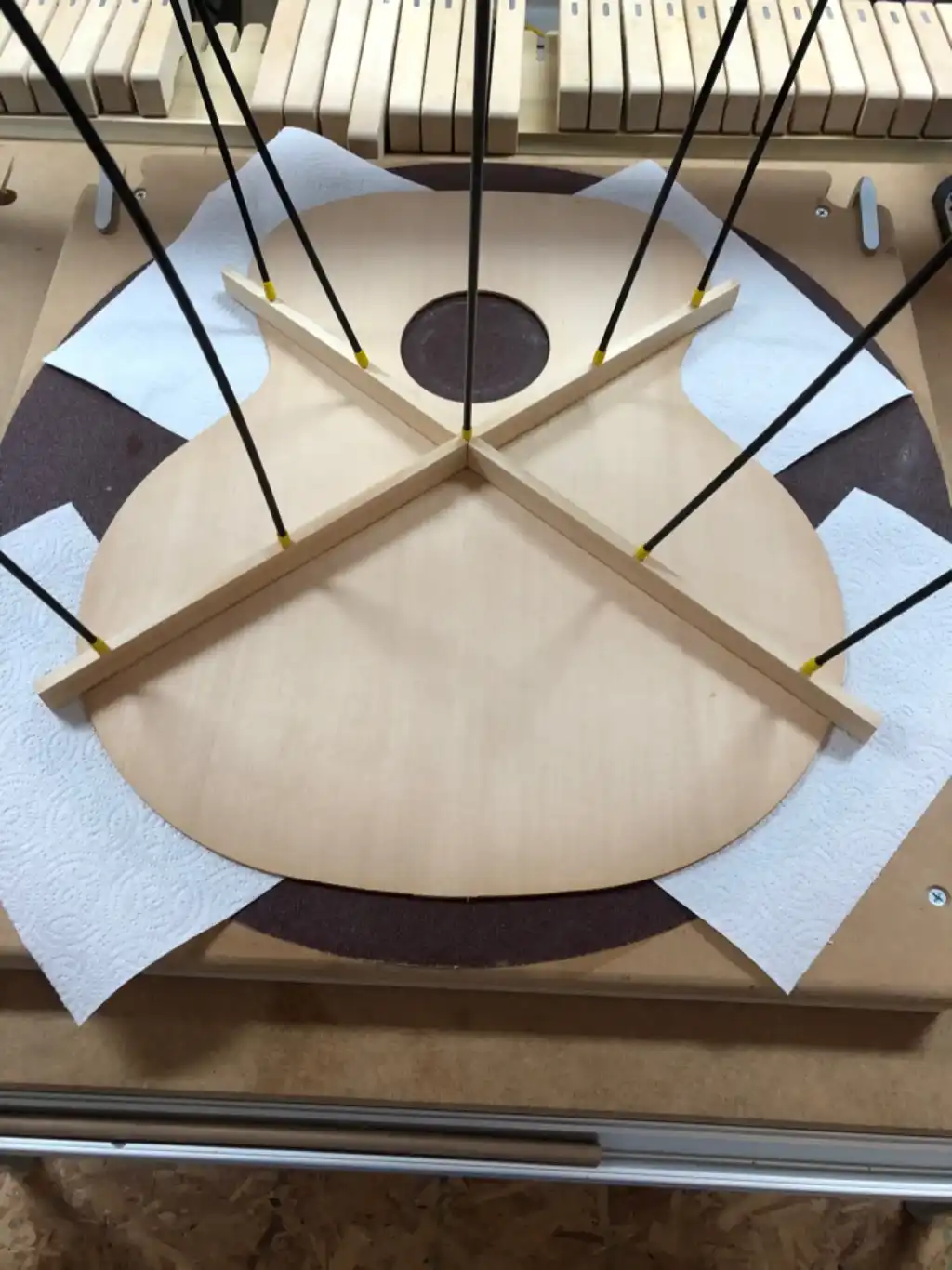 Cozad Guitars - Guild JF65-12 X-Brace Being Glued