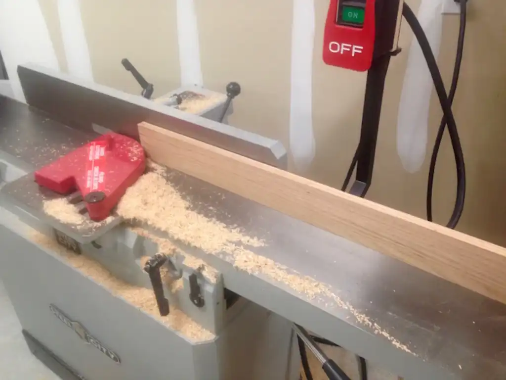 Cozad Guitars - Red Oak at the Jointer